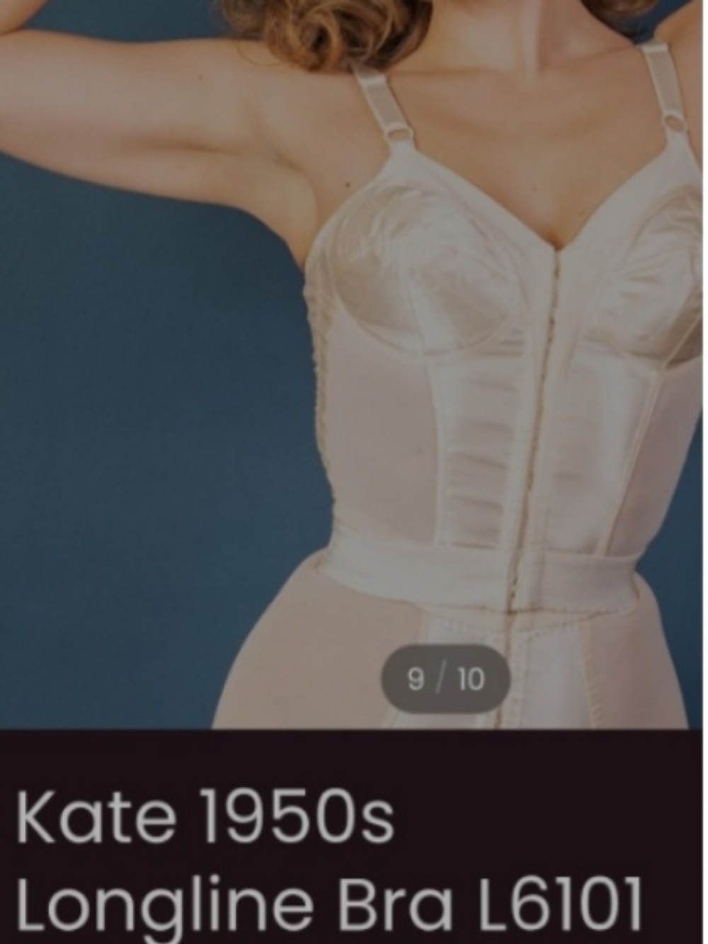 Vintage-Inspired Longline Bra in Cream — Kate 1950s Style